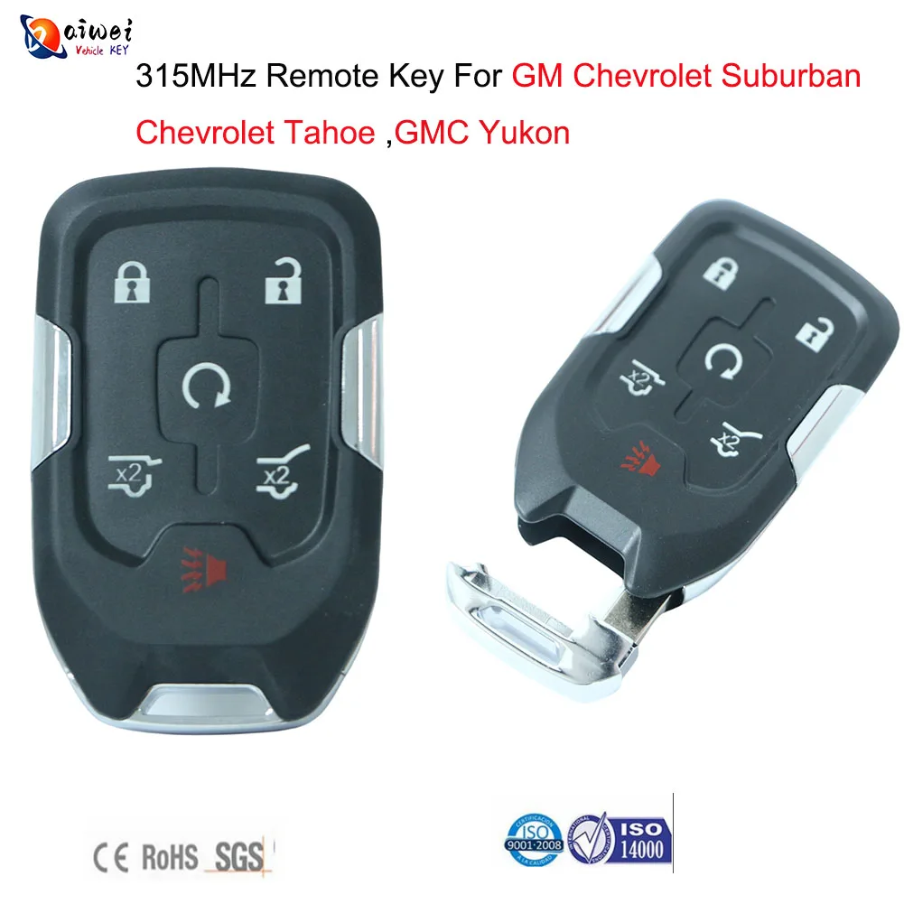 315MHz 6-button Keyless Smart Remote Key universal For GMC Yukon,Chevrolet Tahoe ,Chevrolet Suburban Chevrolet Suburban