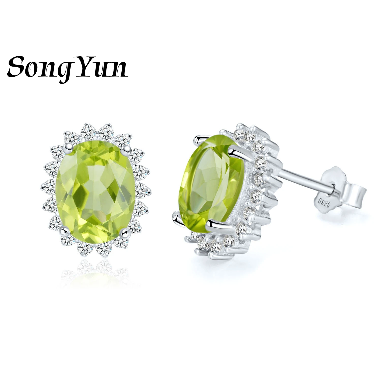 

SONGYUN Jewelry 925 Sterling Silver Stud Earrings Dangle HCD Gemstones Wedding Bridal Statement Jewelry Women Earring Fine Jewel