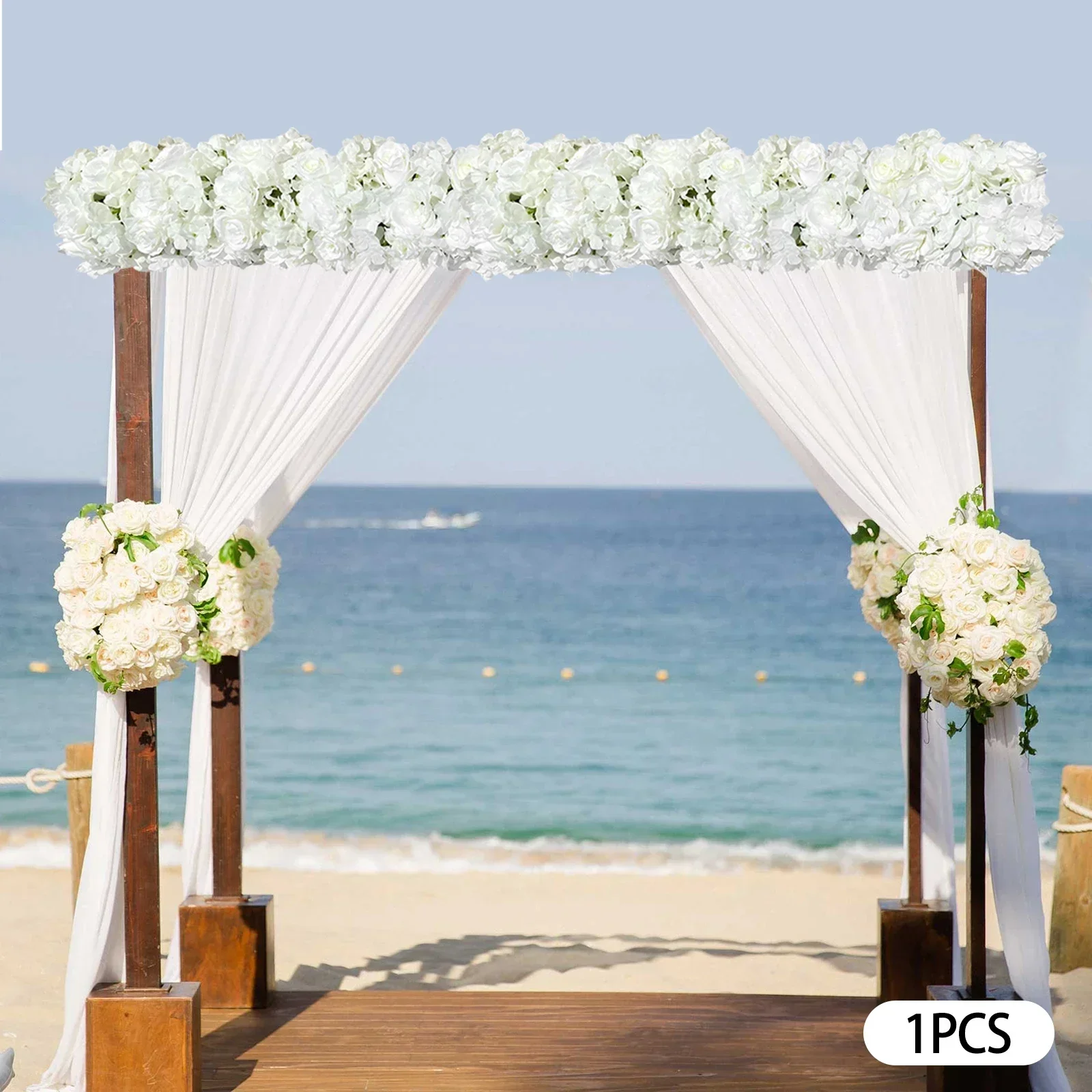 

НОВИНКА: Декоративная искусственная цветочная гирлянда-панель длиной 1 м для оформления мероприятий, свадеб и фонов (шёлк, зелень)