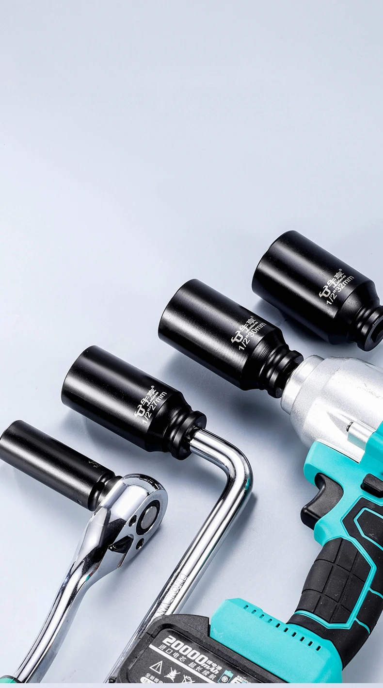 8–28 mm Schlagschrauber-Steckschlüssel, quadratischer Treiberkopf, 1/2 Zoll Schlagschrauber, verlängerter Adapter, Schraubenschlüsselkopf, Sechskant-Elektroschraubenschlüssel-Steckschlüssel – Detail 7