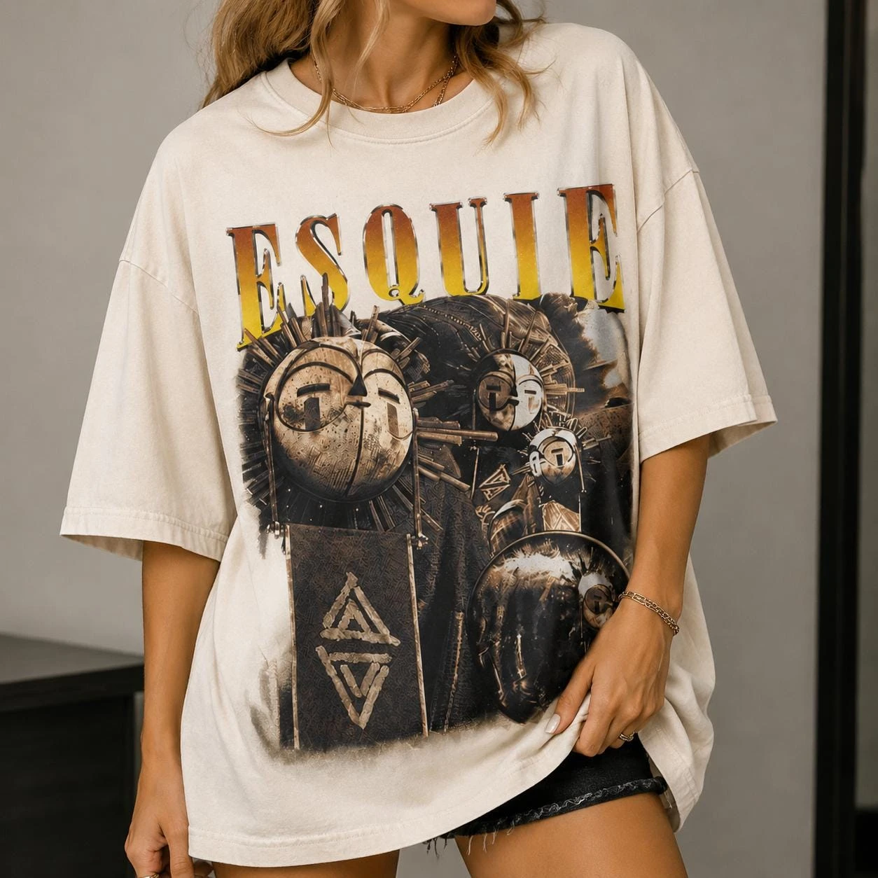 Retro 90s Equie Expedition 33 T-shirt Fan Pirated T-shirt Casual Street Style Essential for Daily Wear