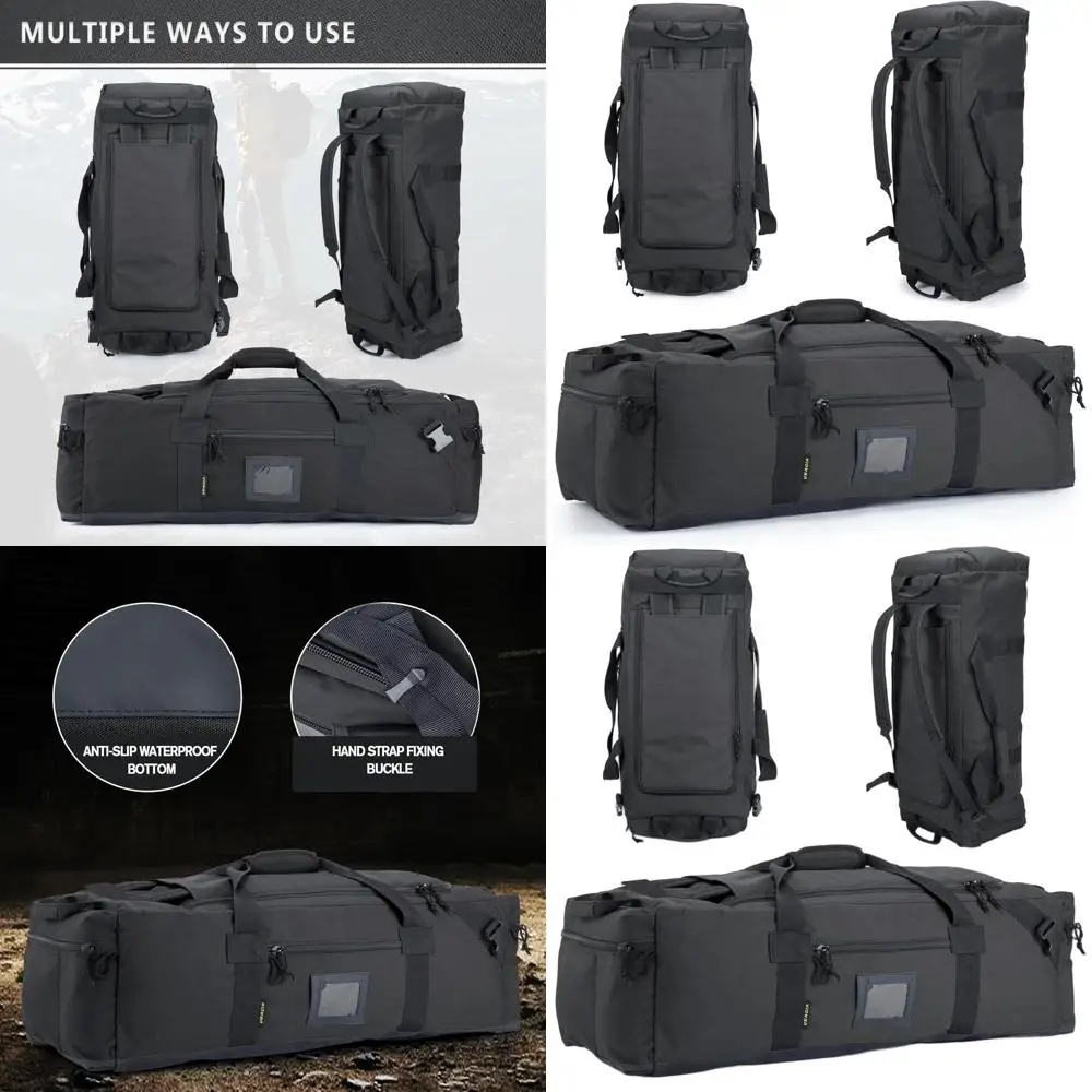 

Large 105L Dual-Use Bag for Travel, Gym & Sports - Water-Resistant Polyester, Discreet Straps, Shoe Compartment - Ideal for Men