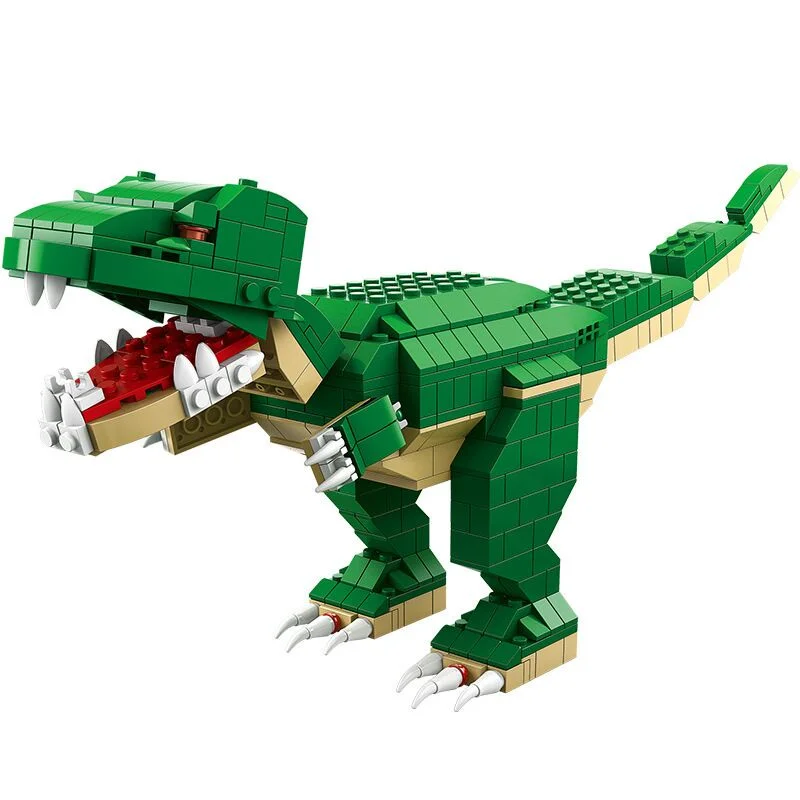 1000PCS 6 In 1 Jurassic Sarcosuchus Imperator Tyrannosaurus Rex Model Building Blocks Kids Dinosaur World Bricks Toys