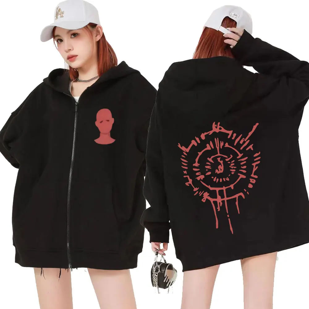 Astarion bluza z kapturem bez krwi męska Harajuku estetyczne bluzy w stylu vintage Zip Up unisex zimowa Casual gotycka kurtka pulowerowe płaszcze