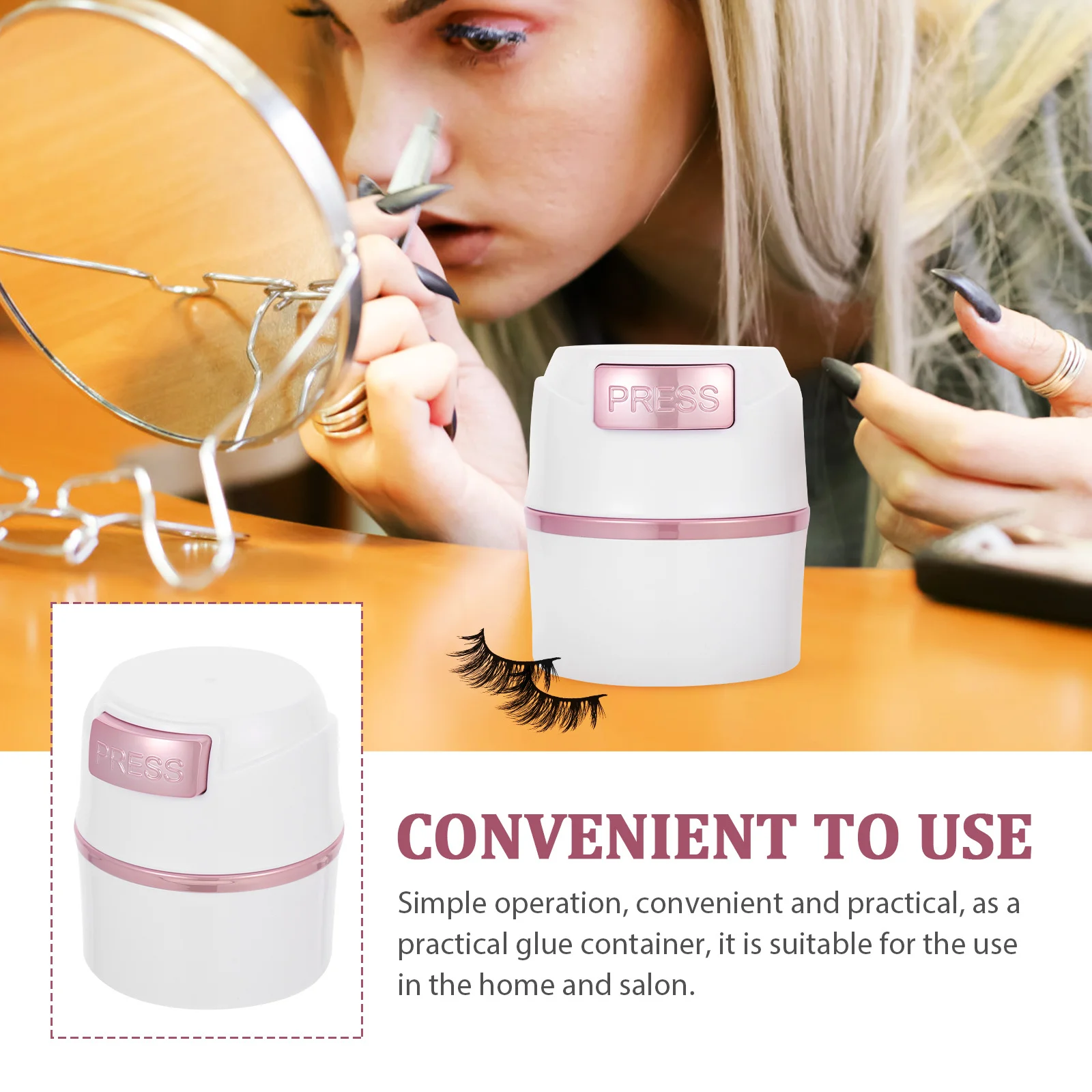 ختم جرة الغراء رمش حاوية موثوقة مقاومة للماء لتخزين تمديد رمش بناء قوي صالون الصف المهنية و