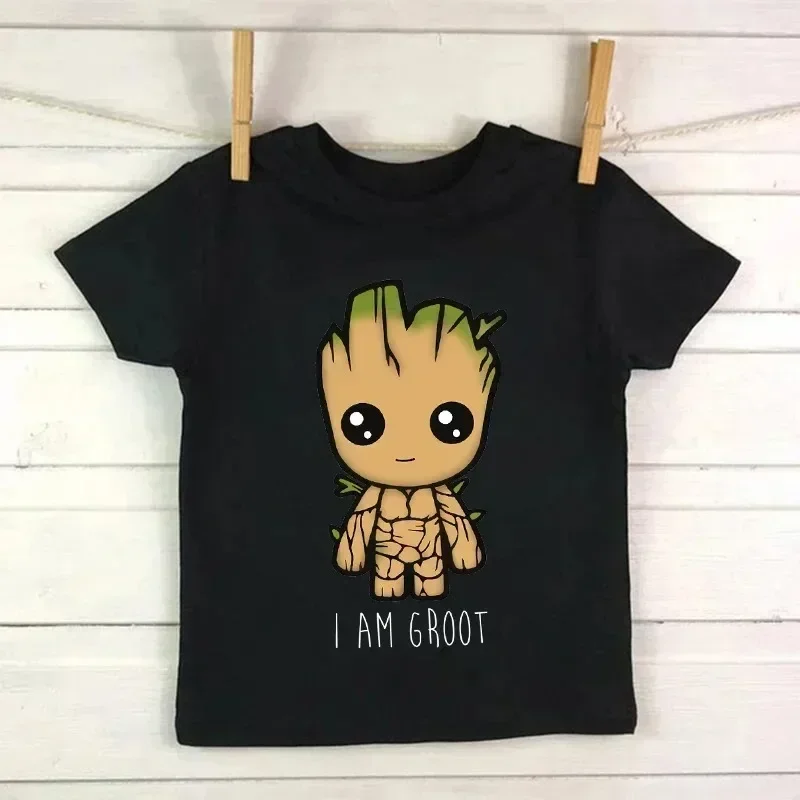 Children Tshirt Kid I Am Groot Bady Anime Groot Movie Tops Cute T Shirt Harajuku Graphic Boys Girls Tee Baby Cotton Short Sleeve