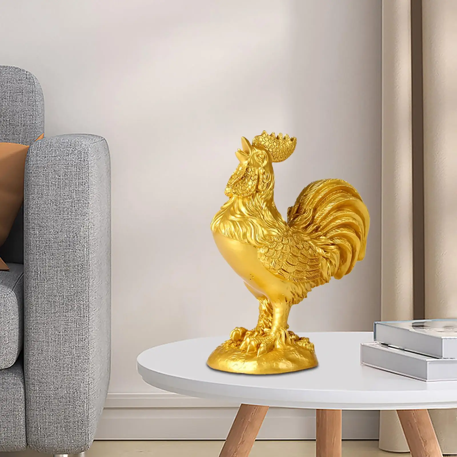 Chicken Figurine Animal Resin Statue Desk Ornaments Crafts Rooster Statue for Birthday Holiday New Year Housewarming Home Decor