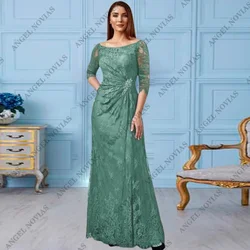 Customized Long Green Lace Mother of the Bride Dresses Robes Invitee Mariage vestidos de fiesta elegantes para mujer2024