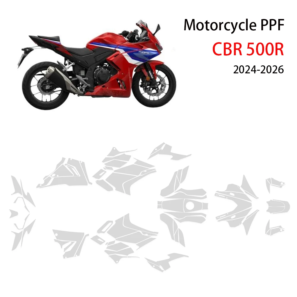

Защитная пленка из ТПУ для мотоцикла HONDA CBR 500R 2024-2026, прозрачная, самовосстанавливающаяся, устойчивая к царапинам, для защиты лакокрасочного покрытия CBR500R