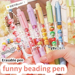 Aesthetic stationery creative kawaii stationery items back to school acsesories beading gel pen erasable pen Ballpoint pen
