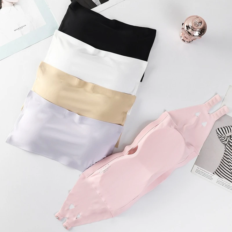Women Seamless Bandeau Top Invisible Strapless Bra Tube Bustier Breathable Non-Slip Chest Underwear New