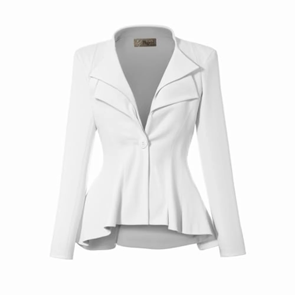 

Women's Casual Work Office Dressy Double Lapel Single Button Comfortable Blazer Jacket