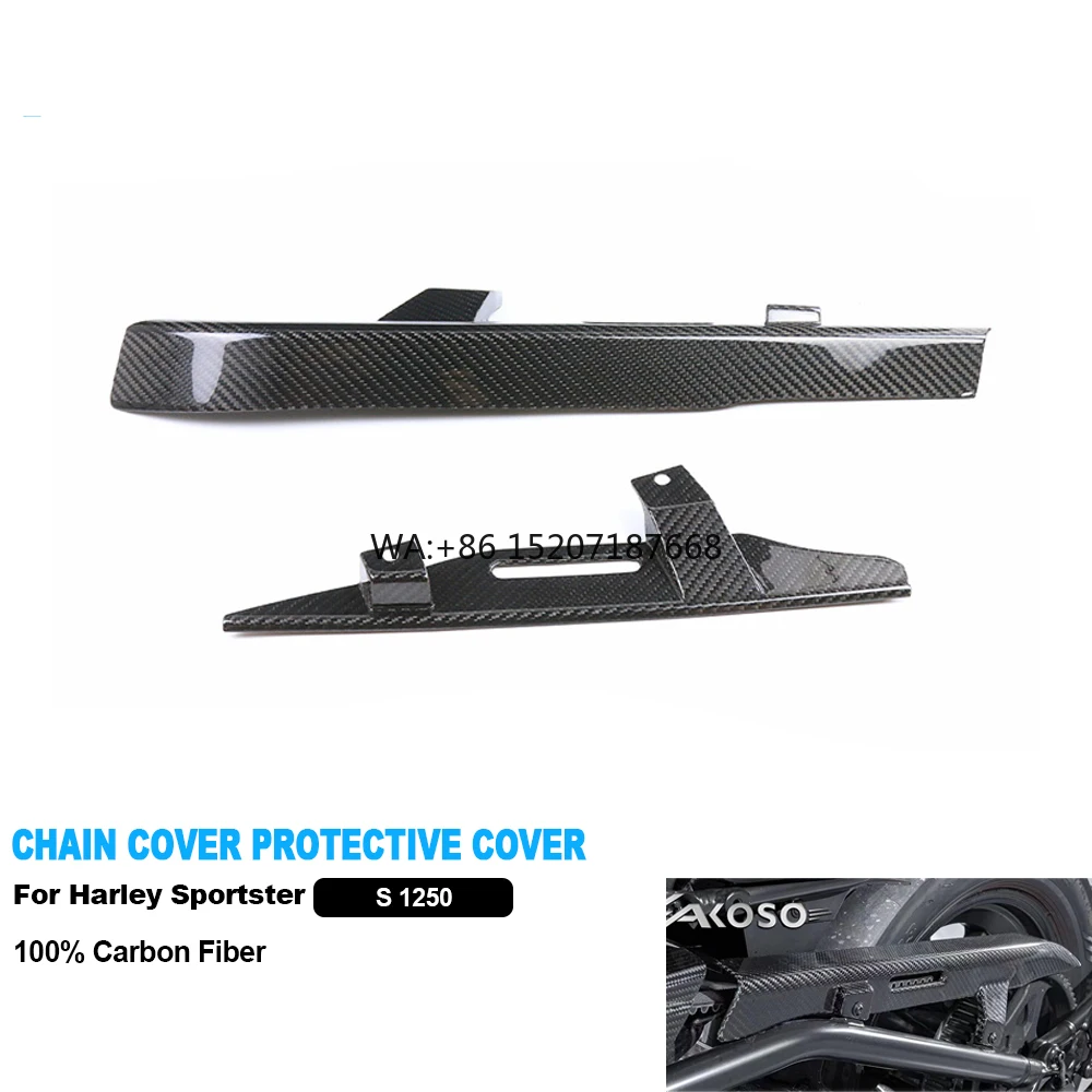 100% 3K Dry Carbon Fiber Motorcycle Racing Rear Chain Guard Cover for Harley Davidson Sportster S 1250