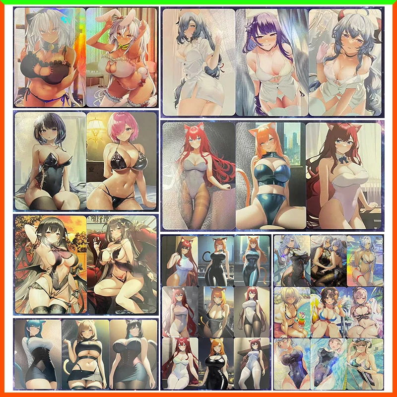 

Anime Goddess Story DIY ACG Rem Ram Shenhe Raiden Shogun Ganyu Kamisato Ayaka Collectible Cards toys for boys Birthday Gifts