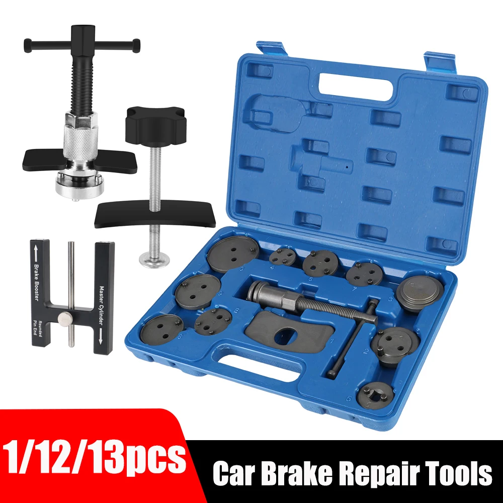 1/12/13/22PCS Car Disc Brake Pump Caliper Removal Tools 10 Piston Adapter Compressor Set Rewind Back Brake Repair Garage Tools