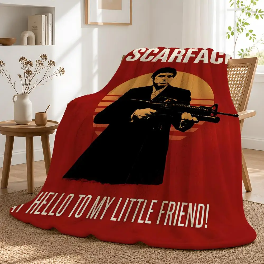 Classic Movie S-Scarface Sofa Guest Room Studio Sleek Gift Ready Throw Clear Printing Throw