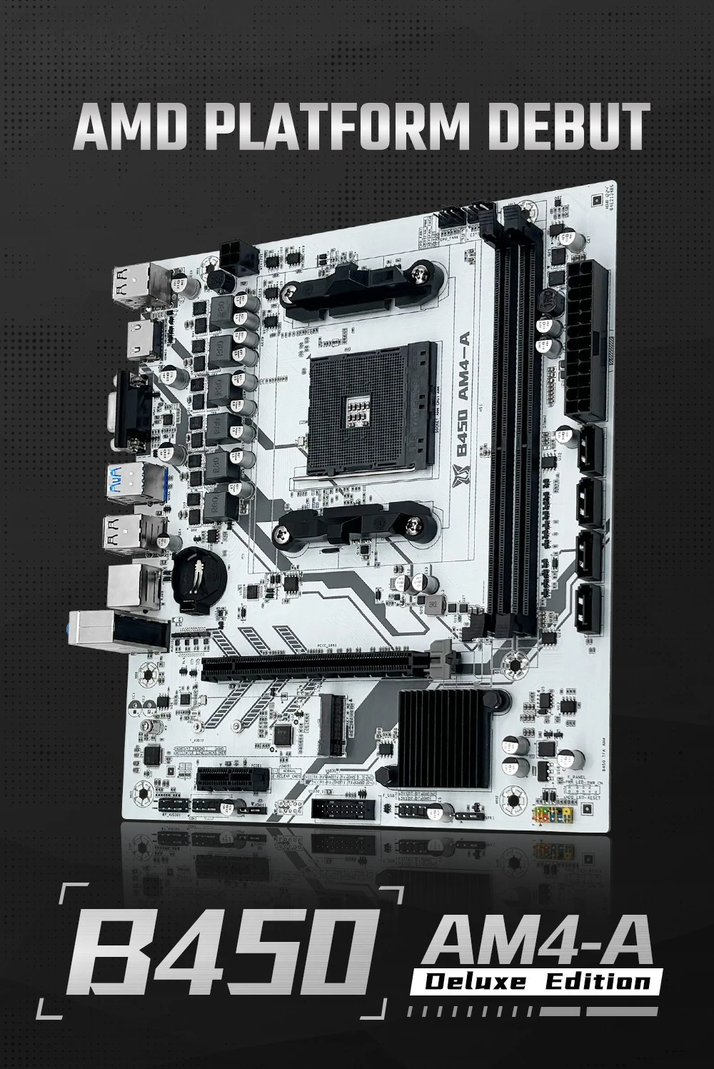 For 2Pcs MACHINIST B450 AM4‑A M‑ATX Motherboard DDR4 RAM NVMe M.2 Slot For AMD Ryzen AM4 CPU