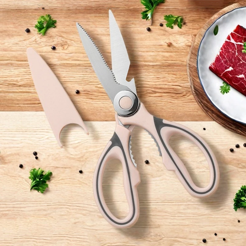 Multifunctional Kitchen Scissors Powerful Chicken Bone Scissors Stainless Steel Fish Scissors Cooking Tools