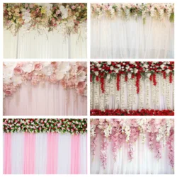 Charm Custom Wedding Backdrop Flowers Pink Floral Birthday Banner Photography Backgrounds Photo Studio Photozone Photocall Decor