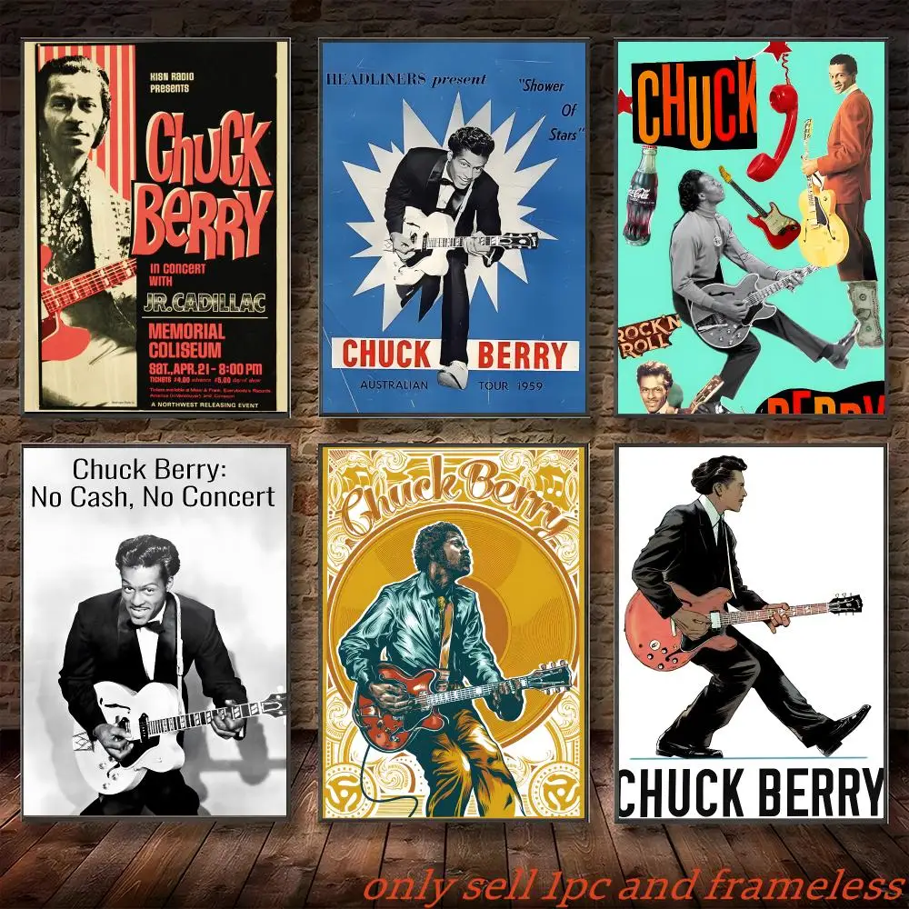 R&B Famous Singer C-Chuck Berry Poster Poster Painting Prints Wall Art Picture Film Room Home Bar Cafe Decor Mural