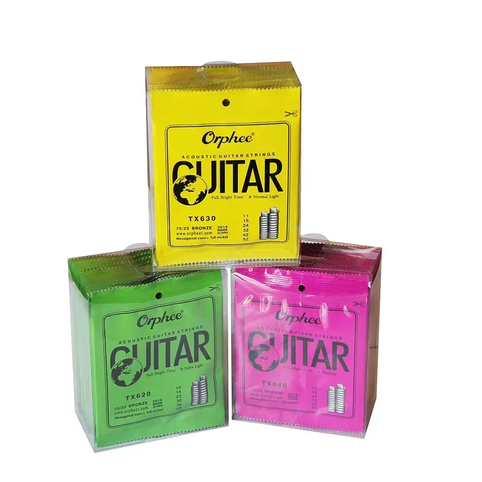 Orphee 10 Sets TX620/TX630/TX640 Acoustic Guitar Strings Set 75/25 Bronze Hexagonal Core 10-47/11-52/12-53 - view 2