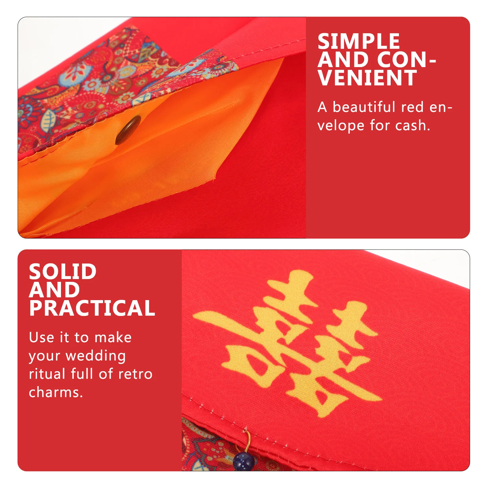 

Chinese Style Red Envelope Wedding Money Packet Fabric Hong Bao for Gifts Cash Coins Premium Craft Elegant Decor Bridal Shower