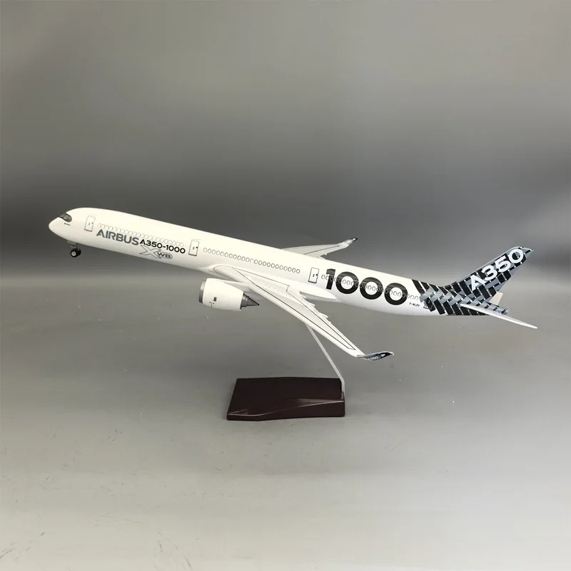 1/157 Scale 47Cm Model Diecast Resin Airplane Airbus A350-1000 Prototype XWB Airline Carbon Fiber With Light Collection Display