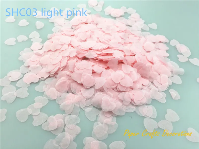 1.5cm 10g(1000pcs)Light Pink Heart Shape Tissue Paper Confetti Wedding Tossing Balloon Filling Party Table Decoration Supplies