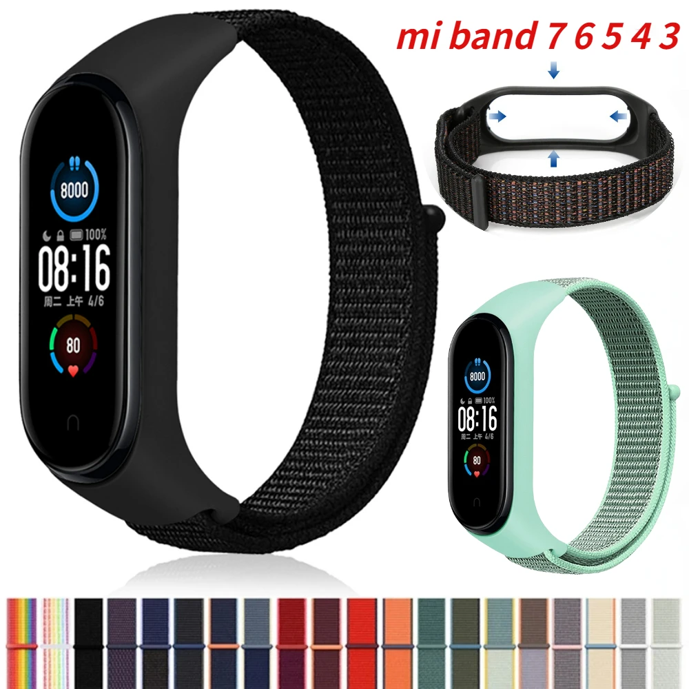 

Nylon Loop Strap for Xiaomi Mi Band 7 6 5 4 3 NFC Bracelet Replaceable Wristband for Mi Band 7 6 3 Mi Band 4 5 Belt Accessories