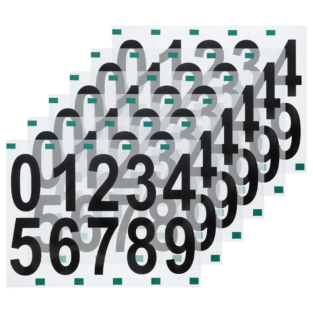 6 Sheets Number Stickers Self Adhesive for Mailbox Door Home Address Decals House Numbers Outdoor Address Signs