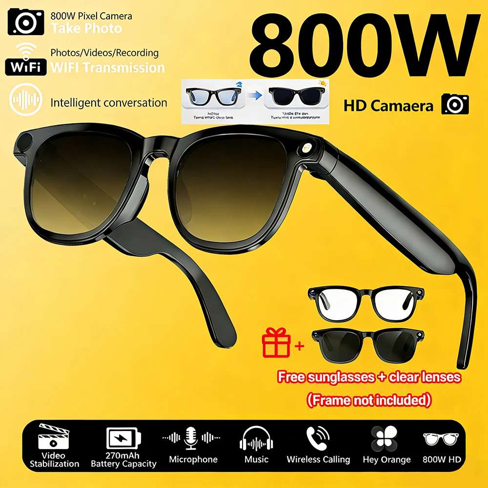 2026 New Smart Photo Glasses HD Photo Video AI Record Translation Bluetooth Call Music WIFI Transmission Multifunction Glasses