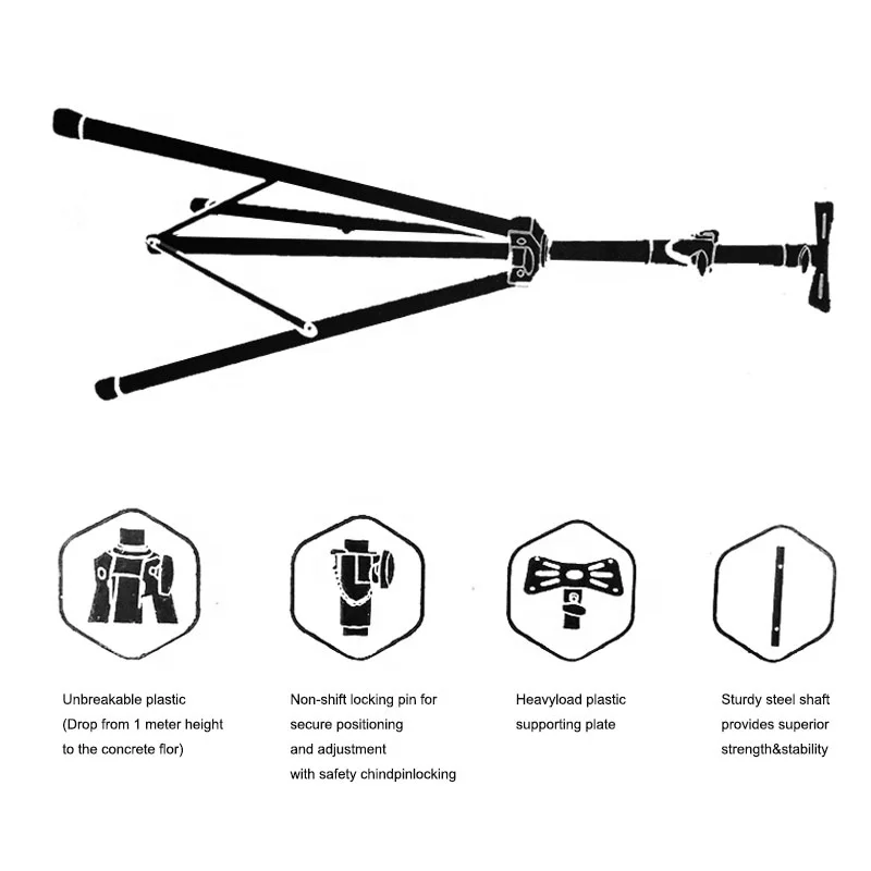 CHEETIE CP100 Professional Black Adjustable Lightweight Tripods 360 Degree Rotating Sport Timer Stand