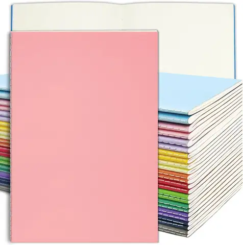 24 Pack Kids Blank Books - 5.5x8.3 Inches, 60 Pages Each, Soft Cover Journals for Drawing & Writing