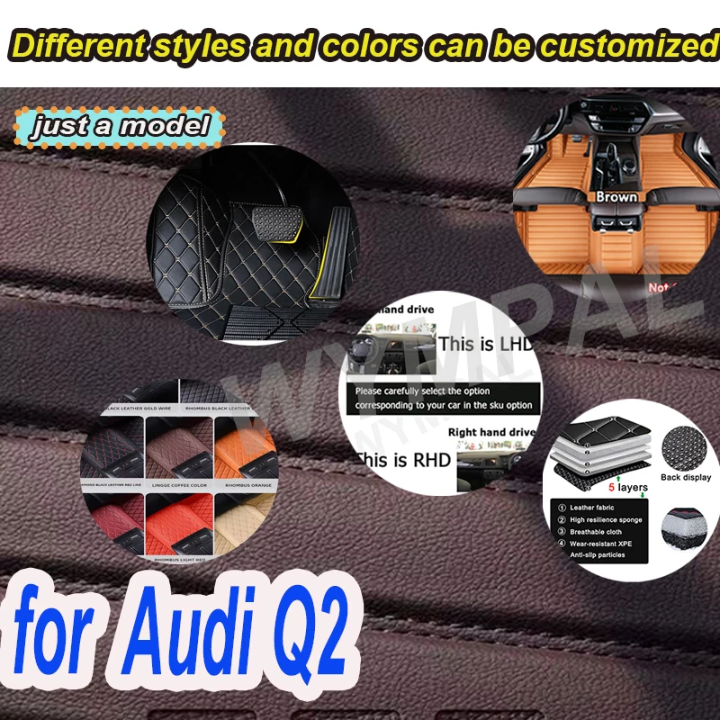 

Автомобильные коврики LUXURY для Audi Q2 2017 ~ 2022 Прочный автомобильный напольный коврик