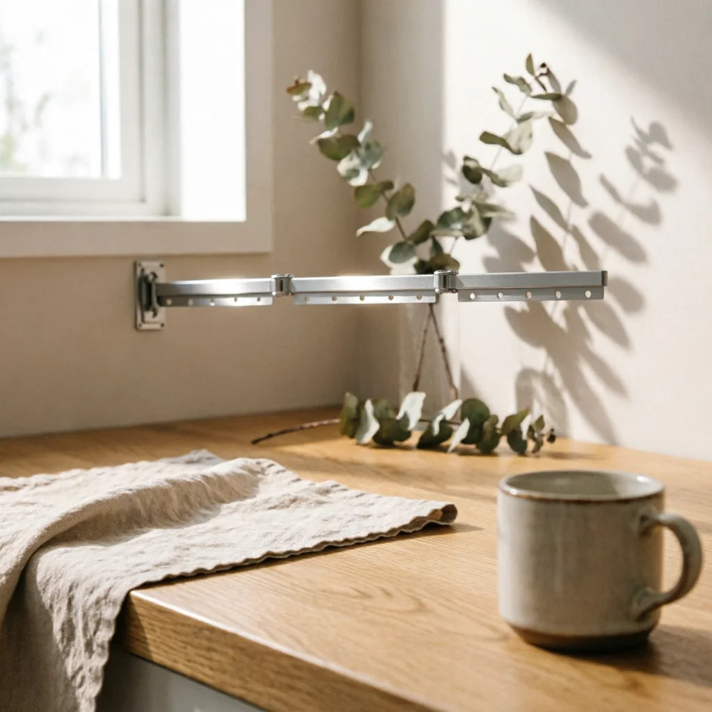 Wall Hanger with Folding Arm Extendable Wall-Mounted Clothes Rack Garment Rack Retractable Rust Resistant for Laundry Room