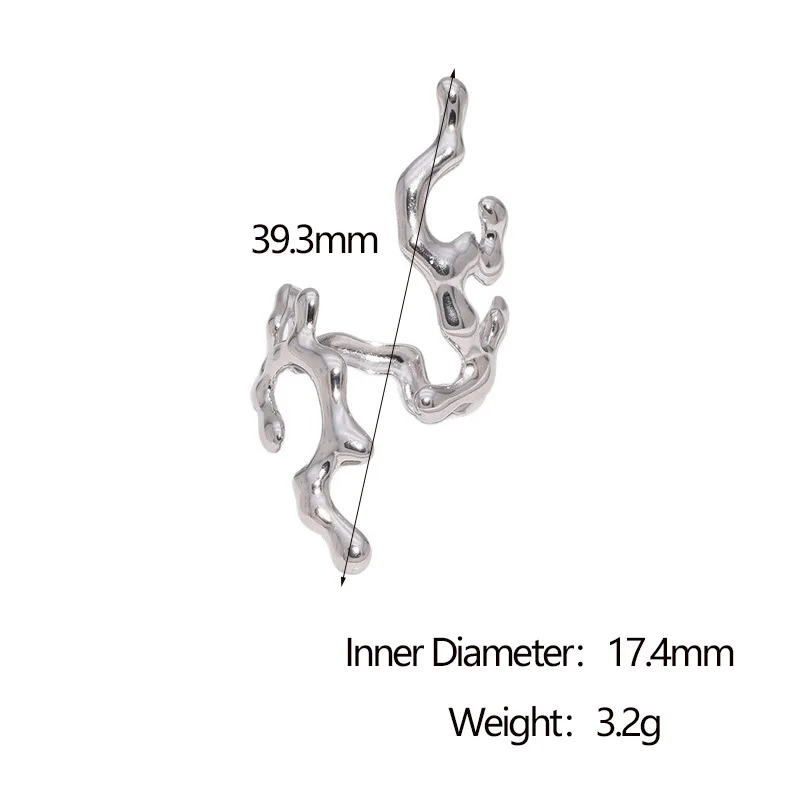 Stainless Steel Geometric Opening Rings for Women Fashion Gold Silver Color Irregular Adjustable Finger Ring Jewelry Gifts