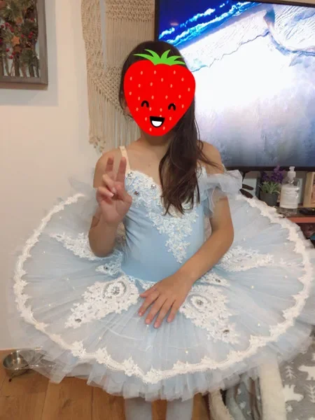 Abito da balletto azzurro cielo per ragazze, bambini, adulti, donne, tutù di pizzo, costumi di danza del cigno, tutù professionale per adulti, ballerina, festa per bambini