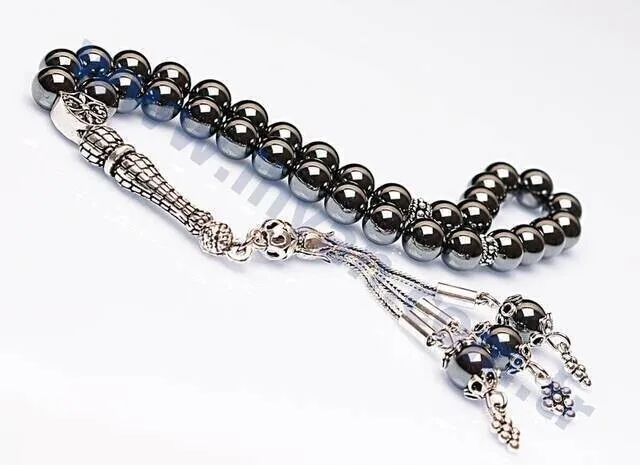 

IQRAH Hematite Stone Rosary (925 carat Silver)