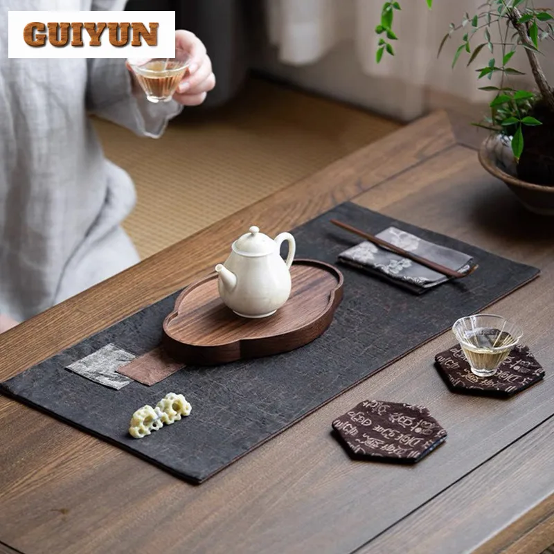 Retro Xiangyun Yarn Dry Foam Mat Chinese Zen Matching Waterproof Tea Tea Table Mats Double-sided Tea Flag Absorbent Clay Tea Mat