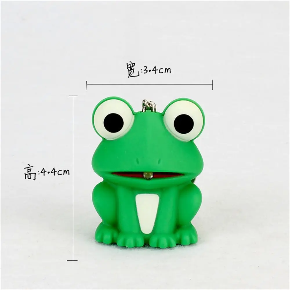 Lovely Animal Light Sound Keychains Cartoon Animal Metal Rings Green Frog Key Chains LED Light Novelty Lighting Keychain