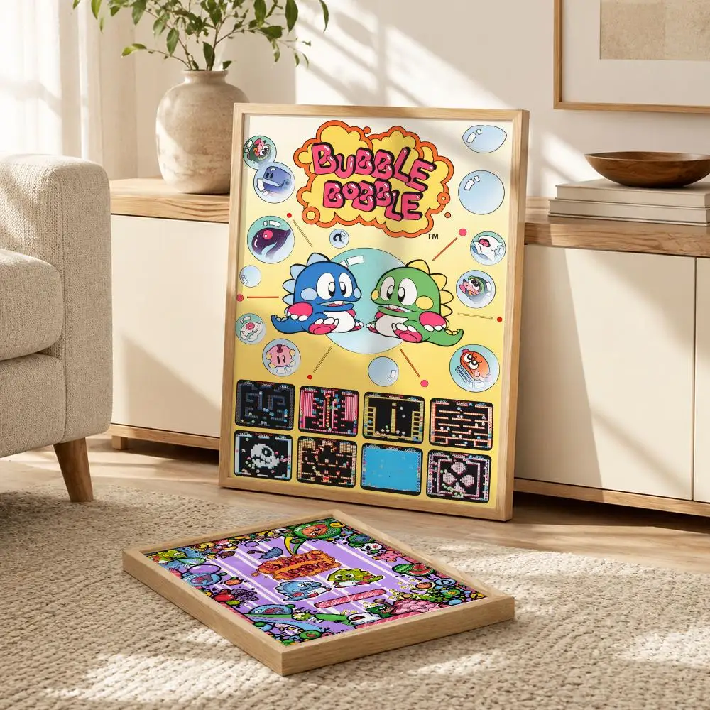 Bubble B-Bobble Game Poster Modern PP Paper Wall Decorative for Cafe Office Bar Home Wall Decor Gift