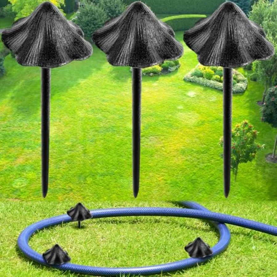 

3 Pcs Garden Hose Guide Set Stakes Heavy Duty Cast Iron Water Hose Guide Spike Garden Stakes Decorative for Outside Flower Beds