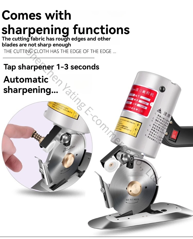 

Новая электрическая круглая режущая машина, электрические ножницы для одежды, ручной станок для резки кожи, ткани, бумаги типа 90