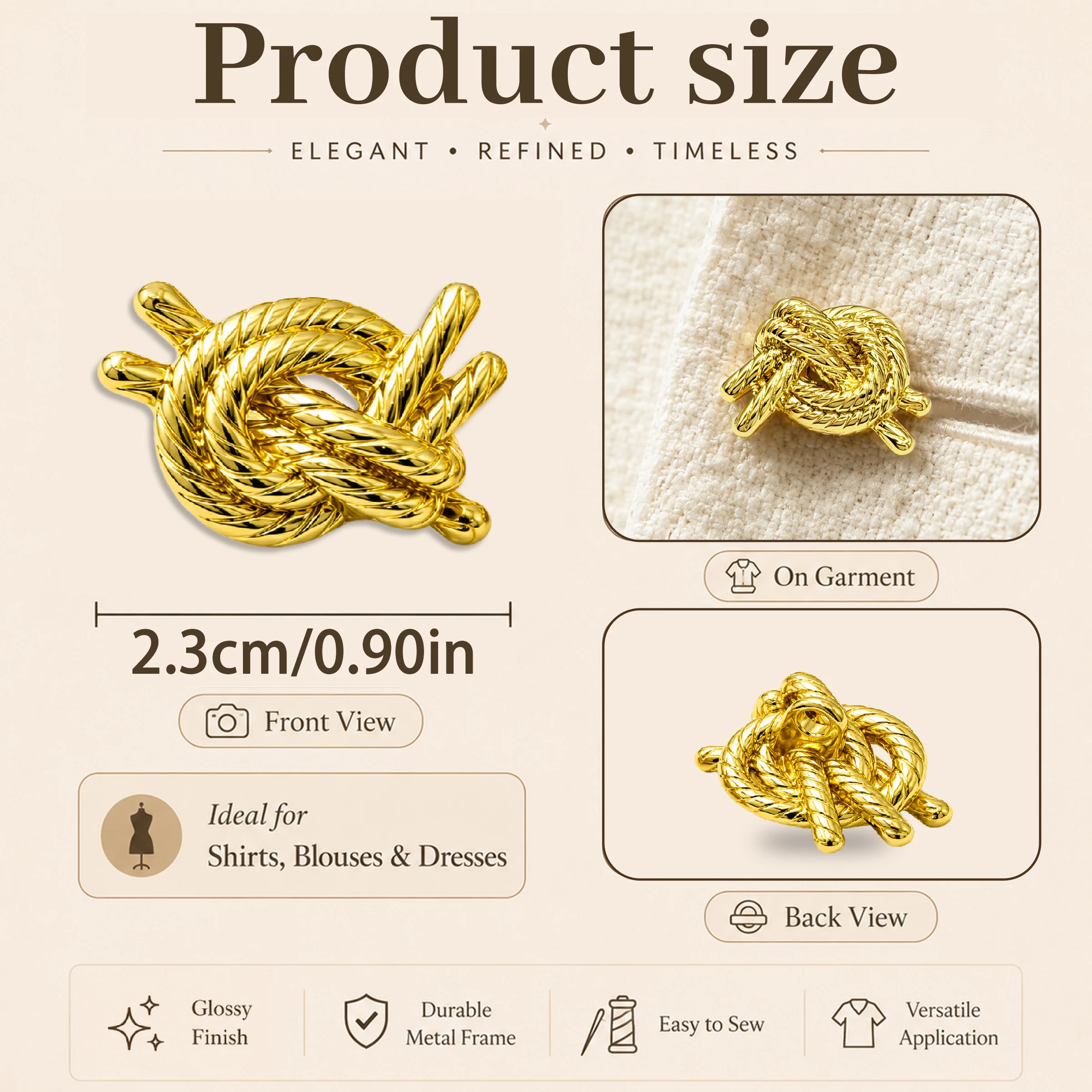 7 stuks 23mm gouden knoop meta - Button Hole Cutter recensie en prijs