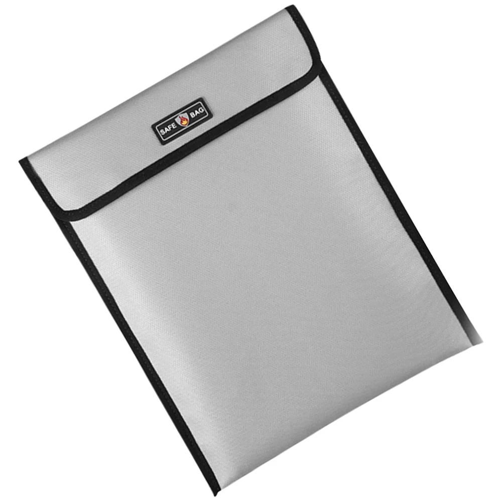Fireproof Bag Waterproof and Security Document File Holder High Temperature Pouch Silver