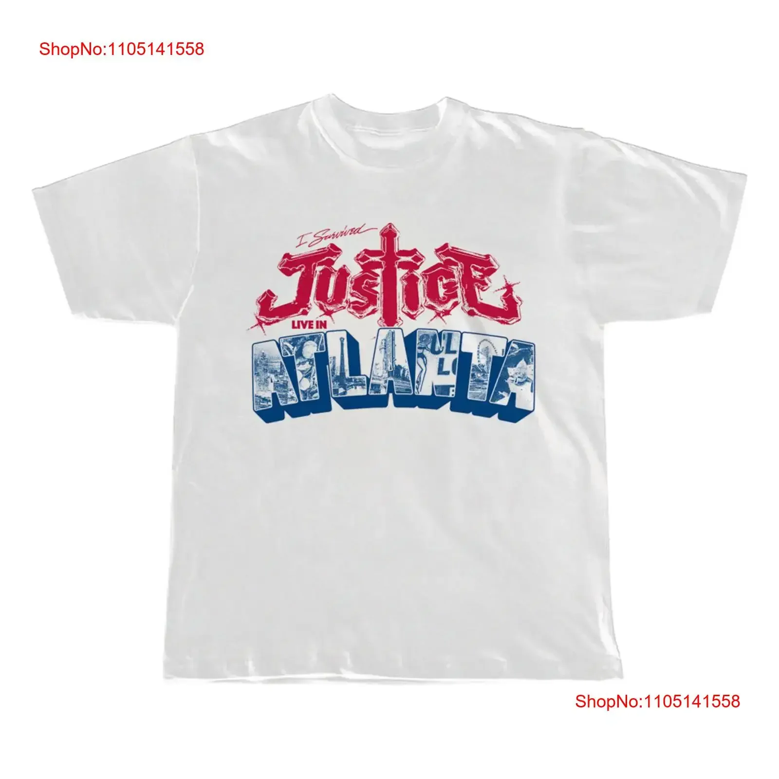 

Футболка «Справедливо, я пережил live in Atlanta», классическая белая футболка S 5XL ND953, винтажный стираный удобный топ для повседневной носки, мягкий
