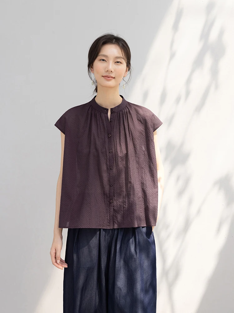 

Новая коллекция Le: Женская летняя тонкая рубашка из смесового хлопка с градиентным плетением, светло-фиолетовая, оригинальный дизайн.