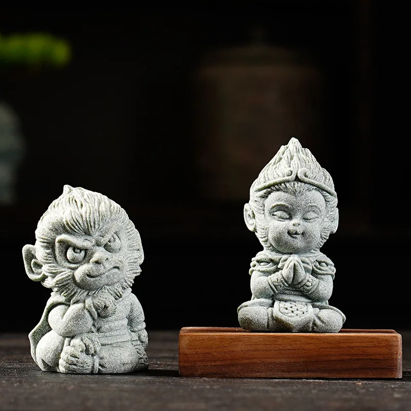 Creative Cute Proud Little Monkey Tea Ornaments Decoration Zen Sun Wukong Great Sage Fish Tank Landscape Home Desktop Decoration