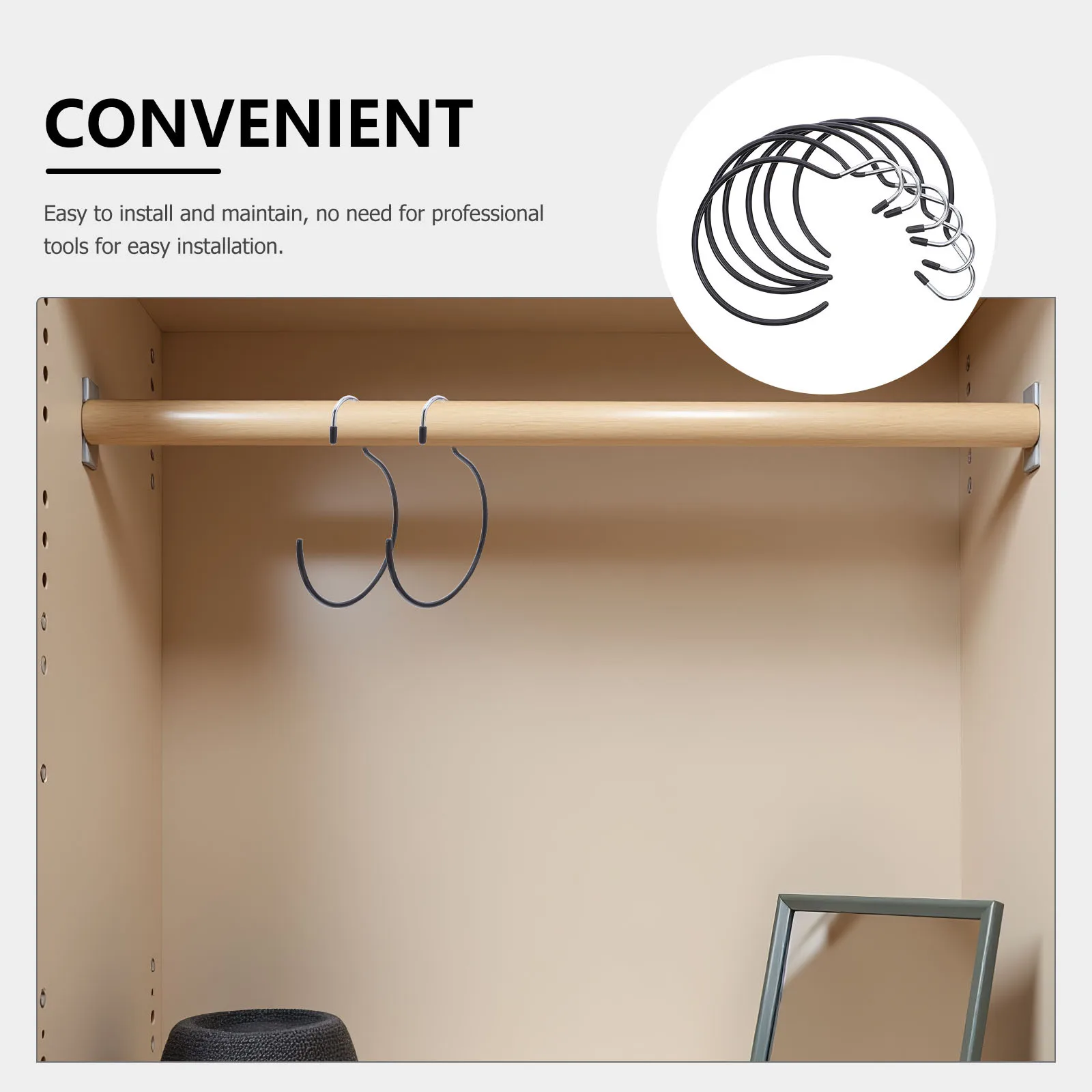 

6Pcs Belt Hanger for Closet Scarf Organizer Hooks for Neckties Scarves Belts Ties Modern Decorative Touch Scarf Organizer