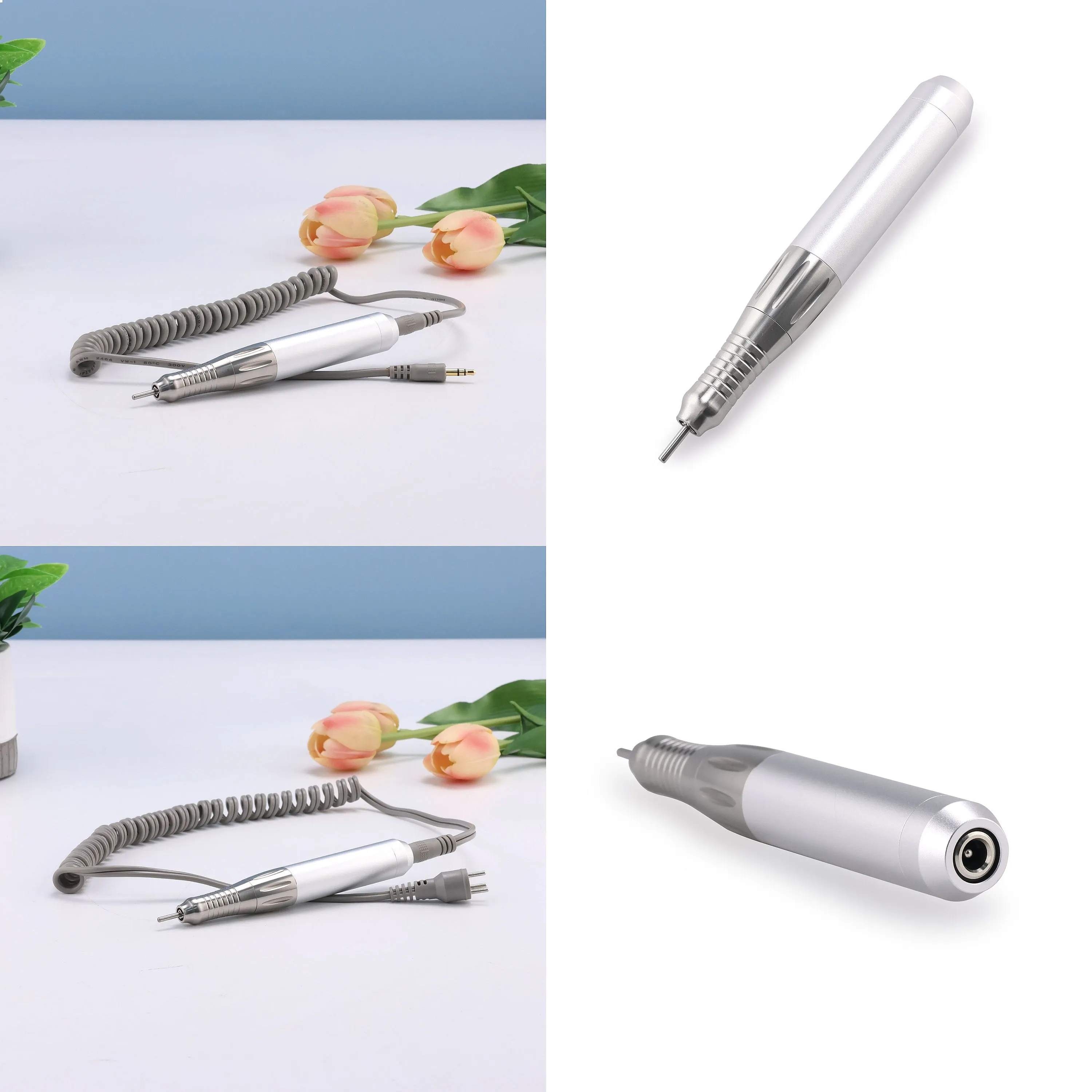 65W Coreless Nail Drill Handpiece with 24V High Power Motor Low Vibration E File for Pedicure